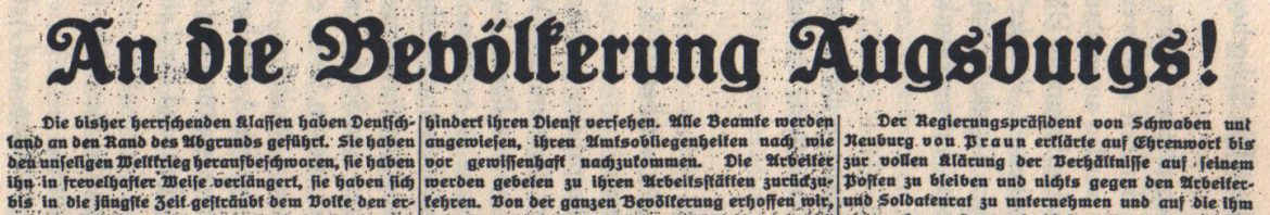 Schwäbische Volkszeitung, 9. November 1918